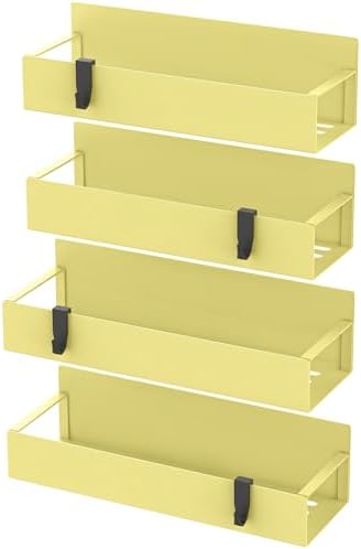 HuggieGems Metal Magnetic Spice Rack for Refrigerator Yellow, 4 Pack - Image 6