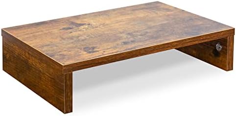 TEAMIX Wood Monitor Stand Riser for Desk - 14.2 inch, Small Laptop Stand by TEAMIX