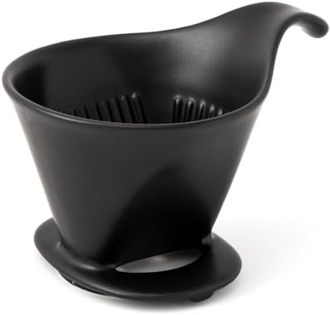 ZERO JAPAN - Bee House Pour Over Coffee Dripper - Ceramic Coffee Maker with Elegant Peek Hole, Drip Cone Brewer Coffee Gifts, Brewing Accessories - Noble Black, Standard Size by ZEROJAPAN