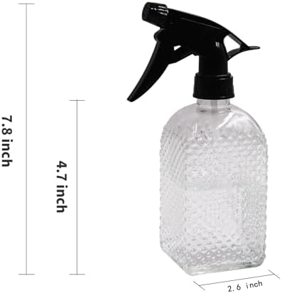 Clear Glass Plant Mister Watering Spray Bottle Adjustable Nozzle 13.5 oz - Image 2