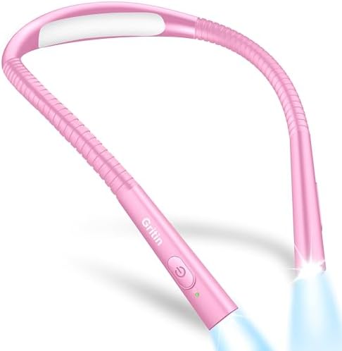 Gritin Book Light, Eye Caring 4-Color&5-Brightness Neck Light Reading Light by Gritin