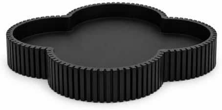 Ceramic-Look Clover Decorative Tray, Vanity Tray for Perfume, Jewelry, Candles and Bathroom Countertop, Modern Ribbed Catchall Tray for Coffee Table Décor by Unknown