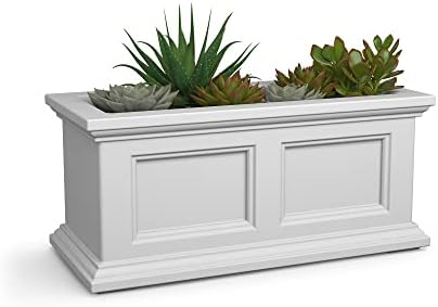 Mayne Fairfield 24in Self-Watering Rectangular Window Box Planter, White by Mayne