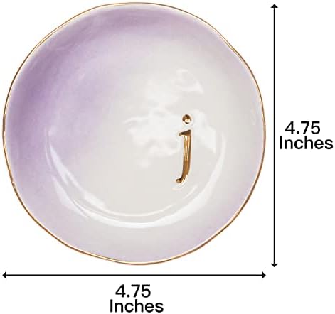 COLLECTIVE HOME - Ceramic Jewelry Tray, Decorative Trinket Dish for Rings Earrings Necklaces Bracelet Watch Keys, Birthday Mother's Day Christmas Gift for Women, 4.75", Colored Surface (J) - Image 2