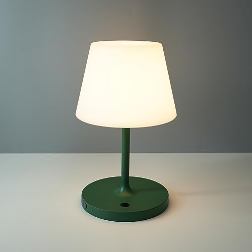 WEILAILUX Outdoor Battery Operated Table Lamp Waterproof, 4000mAh Cordless Table Lamp Rechargeable, Touch Dimmable Desk Lamp, LED Night Light for Patio Camping Restaurant Home, H9.6in, Green by WEILAILUX