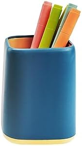 ZUFECY Desk Pen Holder, Desktop Organizer Storage Case Stationery Scandinavian Design for School, Home, Office (Blue) by ZUFECY