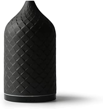 Essential Oil Diffuser for Home, Ceramic Aromatherapy Diffuser for Essential Oils, 120ml Oil Diffuser with Waterless Auto-Off and 7 LED Lights for Large Room Yoga Spa (Black) by ZEIGGALAB