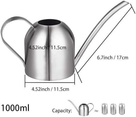 IMEEA Indoor Watering Can for House Plants 33oz/1L Brushed Stainless Steel Watering Can with Long Spout for Succulents, Bonsai - Image 3