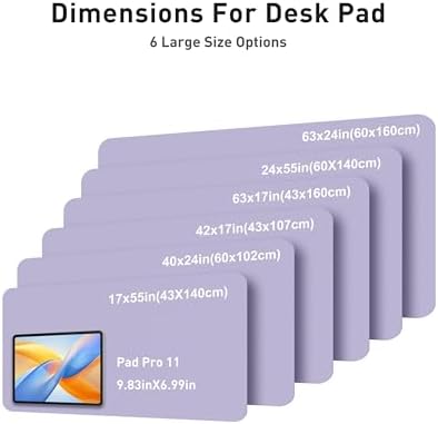 Aothia Faux Leather Desk Mat - Large Mouse Pad, Non-Slip PU Leather Blotter, Waterproof Writing Surface for Office and Home (Lavender, 63" x 17") - Image 5