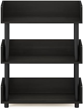 Furinno TURN-N-TUBE Display Shelf, 3-Tier Storage Shelves with Side Panels, Open Shelves Book Shelf with Rounded Corner Top Edges, for Organization and Storage, Living Room, Home Office, Espresso - Image 7