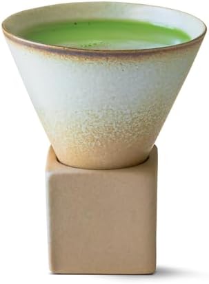 aprikalife Japanese Pottery Coffee Mug with Base 200ml - Ceramic Handmade Triangle Cone Funnel Shaped Retro Tea Cup - Dishwasher & Microwave Safe Coffee Cup for Tea, Cocoa, Espresso & Latte - Image 2
