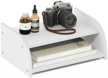 Furinno Classic 2-Tier Monitor Riser, Desk Organizers, Plain White - Image 3