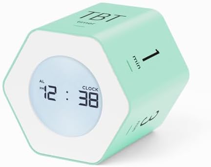 mooas Multi-Hexagon Clock Timer, Cube, Backlight, Countup/Down (Mint) by mooas