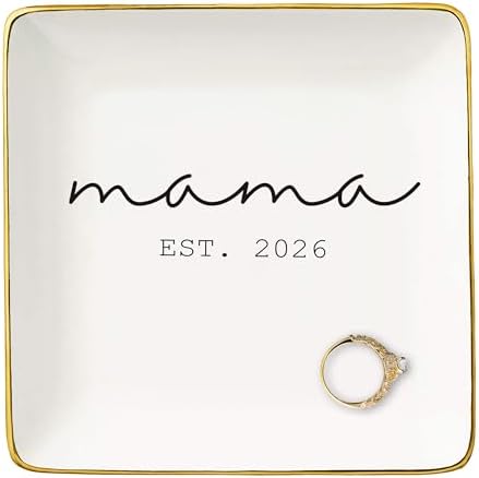 Mama 2026-Baby Shower Christmas Gift for New Mom-Mothers Day Gift for Mom-First Time Mom-Mama to Be-Jewelry Tray Trinket Holder Ring Dish-New Mother Present by NZY