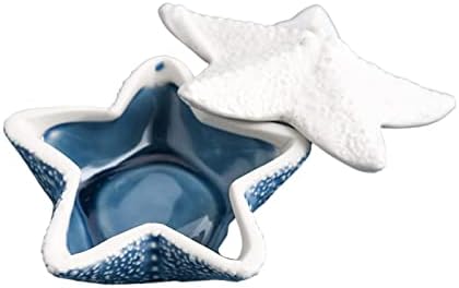 Starfish Jewelry Dish Tray - Ceramic Ring Holder - Ocean Style Trinket Tray - Earrings Candy Storage - Table Decoration Supplies by Linfye
