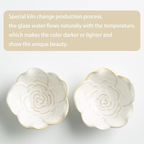 Mecaikru Ceramic Flower Jewelry Dish, 3.5 in Ring Tray with Gift Box & Card - Image 5
