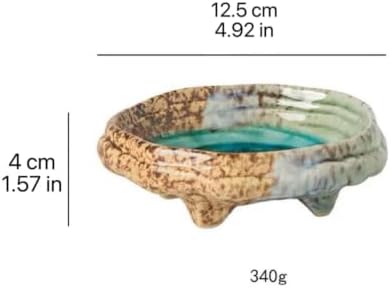Ceramic Jewelry Dish, 5 Inch Wabi Sabi Speckled Trinket Tray, 4 Footed Shallow Ring Dish, Rustic Green Speckled Decorative Bowl for Rings Earrings Necklaces, Vanity Organizer, Gift for Women - Image 6