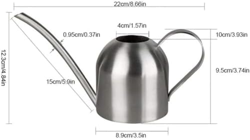 Metal Indoor Plant Watering Can, 500ml/17OZ Stainless Steel Small Watering Can Pot with Long Spout, Mini Garden Watering Pot with Comfort Handle for Office House Balcony Succulent Flowers - Image 2