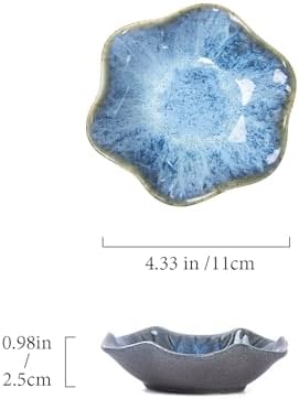 Ceramic Lotus Leaf Jewelry Dish, Small Trinket Tray Ring Holder, Decorative Organizer for Necklace Earrings, Home Decor Gift, Blue - Image 2