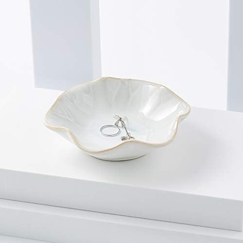 Mecaikru Ceramic Ring Dish, 4 in Jewelry Tray with Kiln Glaze Catchall Bowl - Image 3