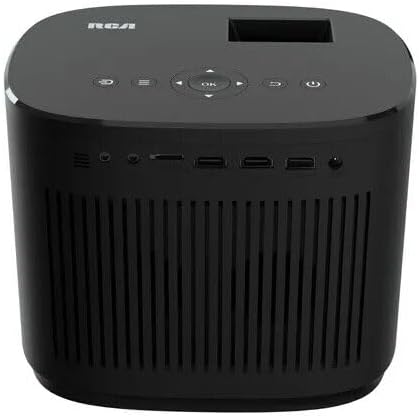 RCA 720P Home Theater Projector, 1280 x 720 (720P), 4" LCD technology, 120 ANSI lumens, 32" to 140" (diagonal), 2 x HDMI - RPJ181-BLACK