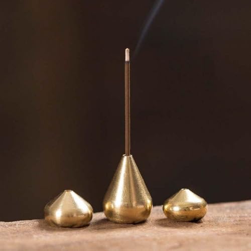 3Pcs Gold Mini Brass Incense Holder, Incense Cone Holder, Portable Coil Incense Holder, Incense Stick Holder for Home Office Teahouse, Water Drop Shape, Incense Holders - Image 4