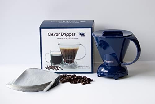 Clever Coffee Dripper | Large 18 oz | Royal Blue | BPA-Free | 100 Filters - Image 4