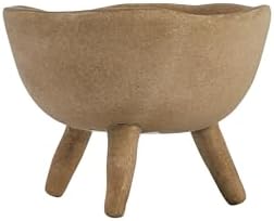 Creative Co-Op Boho Terracotta Footed Planter with Organic Edge, Matte Taupe - Image 6