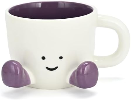 Coffee Mugs,Cute funny Mug For Women, 380ml Unique Ceramic Coffee Tea Cups, Office Mug Gift (violet) by EWCEFIE