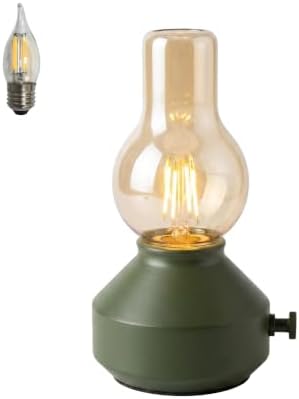 Vintage Rechargeable Cordless Small Table Lamp, Rotary Dimmable Control by Wciot