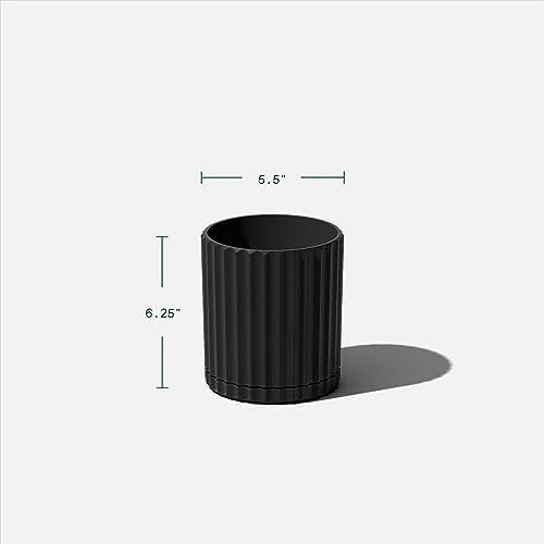Veradek Demi Series Demi 6" Planter w/Tray - Black, 2 Pack - Image 3