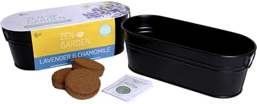 Buzzy Seeds Chamomile & Lavender Zen Grow Kit, Metal Windowsill Planter - Image 6