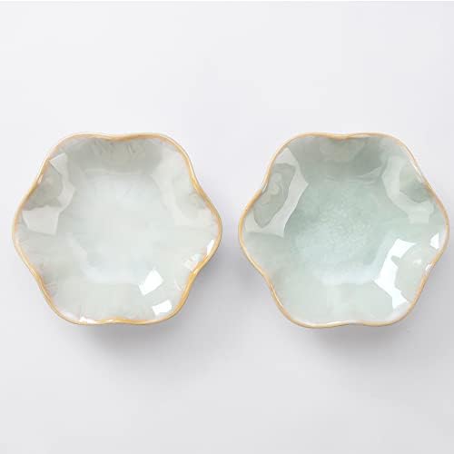 JAMEND CLXP 2PCS Lotus Leaf Shape Ring Holder Dish, Small Key Bowl, Ceramic Trinket Tray Jewelry Dish Organizing Necklace Earrings for Mom Friend Sister, All Jewelries Are NOT Included, Light Green.… - Image 5