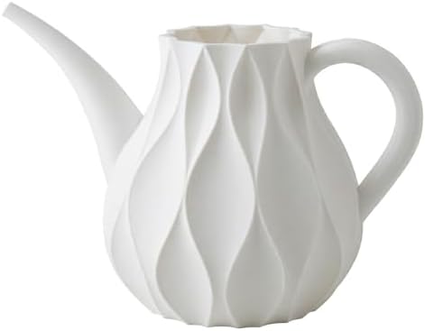 Indoor Watering Can for Houseplants, Modern Minimalist Plant Watering Can with Precision Spout, Decorative Small Medium Large Sizes (Pure White, Large) by Handmade