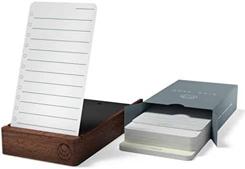 Daily To-Do List Cards & Walnut Card Display, Analog Planner, ADHD Focus by MindDesign