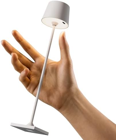 Timjorman Compact Cordless Table Lamp, Rechargeable LED Night Light, Dual Light Source (RGB Top & Warm Bottom), Touch Control & Timer, Metal Lamp for Bedroom & Kids Room (Greige 1PACK) by Timjorman