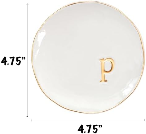 COLLECTIVE HOME - Ceramic Jewelry Tray, Decorative Trinket Dish for Rings Earrings Necklaces Bracelet Watch Keys, Birthday Mother's Day Christmas Gift for Women, 4.75", Glossy (p) - Image 2