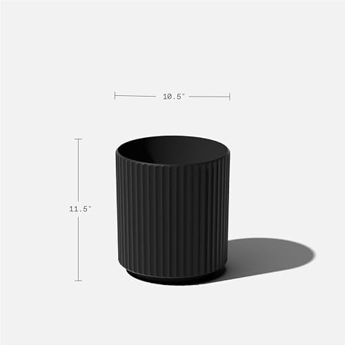 Veradek Demi Series Round Planter for Porch, Patio, Backyard | Durable Plastic-Concrete Material | Modern Décor for Tall Plants, Flowers - Image 3