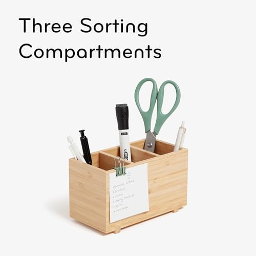 Desktop Organizer, 7" x 3.5" x 4.2", Bamboo, Made of Natural Materials - Image 5