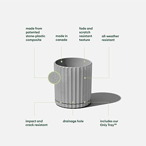 Veradek Demi Series Demi 6" Planter w/Tray, Grey - Image 2