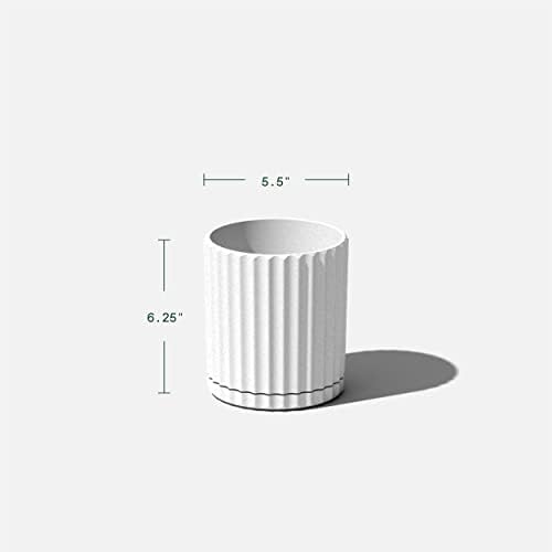 Veradek Demi Series Demi 6" Planter w/Tray - White, 2 Pack - Image 3