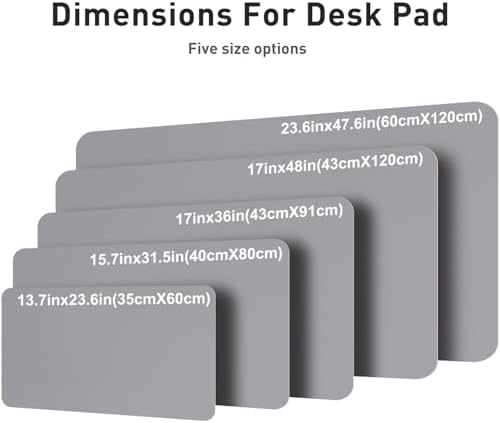 Aothia Leather Desk Pad Protector, Mouse Pad, Office Desk Mat, Non-Slip PU Leather Desk Blotter, Laptop Desk Pad, Waterproof Desk Writing Pad for Office and Home (36" x 17", Light Grey) - Image 6