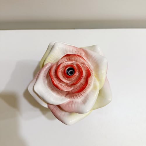 Ceramic Hand-Painted Rose Essential Oil Diffuser ，80 ml Timers Night Lights and Auto Off Function Home Office Humidifier (Champagne) - Image 5