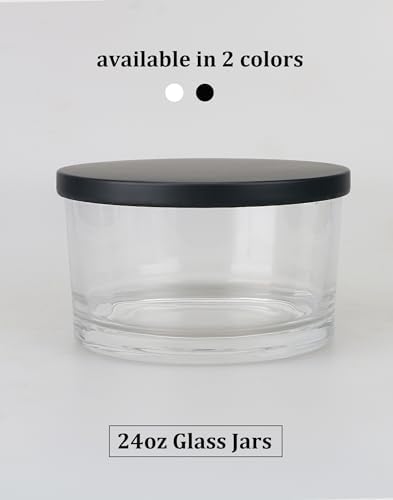 MILIVIXAY 6 Pack 24 oz Candle Jars with Metal Lids and Candle Making Kits - 3 Wick Candle Jar,Bulk Empty Clear Thick Glass Jars for Making Large Candles - Spice, Powder Containers. - Image 5