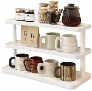 HealthEmpire 3-Tier Cosmetic Organizer Shelf for Countertop – Wooden Makeup & Skincare Storage Rack, Bathroom Vanity Display Stand for Perfume, Toiletries & Office Desk Organization (White) - Image 4