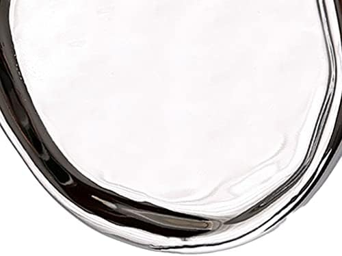 BEIJIALY Ceramic Jewelry Dish for Women, Trinket Tray, Ring Dish Tray, Jewelry Plate, Ceramic Glossy Appearance Simple Modern Stylish Storage Tray Key Tray for Home Gift(Silver Round) - Image 7