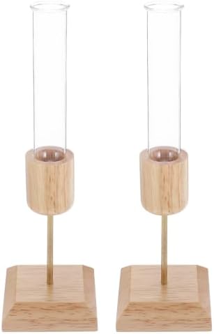 Wooden Plant Propagation Station 2pcs with Glass Tubes Rustic by Alipis