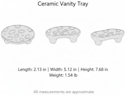 Vanity Tray Ceramic, Irregular Organic Shape Catchall Dish for Jewelry Keys Rings, Modern Decorative Accent for Nightstand Bathroom Counter Desk, White Brown - Image 7