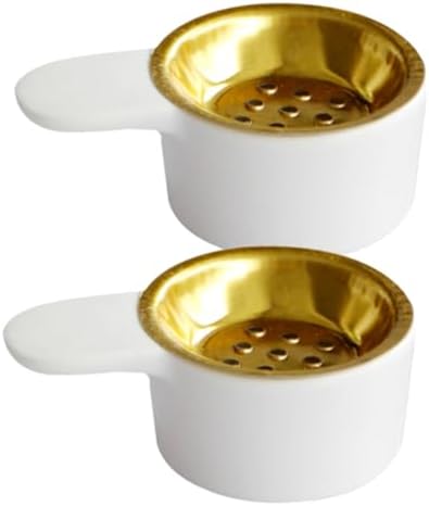 2pcs Ceramic Incense Burner Handheld Desktop Censer Ornament Modern Minimalist Incense Holder for Meditation Yoga Bedroom Study Decor by COOLHIYA