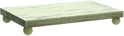 Amyhill Wood Pedestal Stand Riser Decor,Classic,Green,12 X 7 Inch by Amyhill